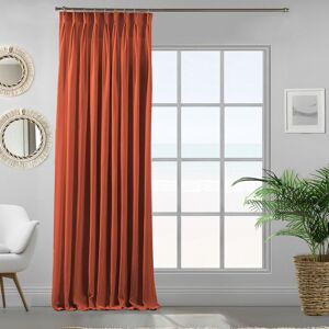 Lilijan Home & Curtain Triple Pinch Pleat Extra Long & Extra Width Decorative Single Curtain Panel Burnt Orange 130cm Width x 265cm Drop Image