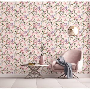 Marlow Home Co. Amogh Collection Summer Floral Bouquet 10.05m x 53cm Wallpaper Roll Pink 1,004.93cm L X 52.98cm W Image
