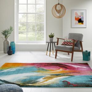 Metro Cashten Abstract Machine Woven Multicolour Area Rug Blue;Black;Red;White Rectangular 160 x 220cm Image