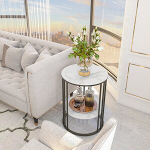 Metro Alkis Side Table with Storage White 54cm H X 40cm W X 40cm D Image