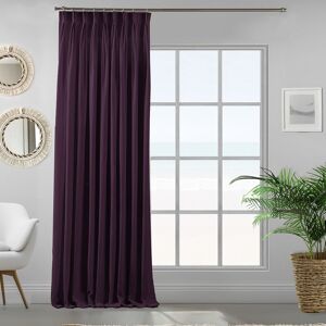 Lilijan Home & Curtain Triple Pinch Pleat Extra Long & Extra Width Decorative Single Curtain Panel Purple 245cm Width x 225cm Drop Image
