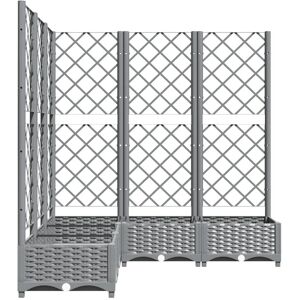 Rosalind Wheeler Garden Planter With Trellis Light Grey 121.5cm H x 120cm W x 120cm D Image