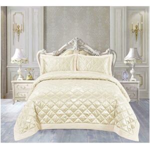 Mercer41 Luxury Camden Bedding Set Beige Super King Bedspread - 2 Pillowcases Image