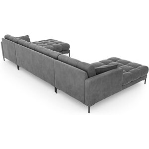 Canora Grey Adoraim Left Hand Facing Sectional Light Grey/Black 75cm H X 383cm W X 185cm D Image