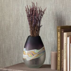 Voyage Maison Lucius Purple/Green/Yellow 28Cm Glass Table Vase Green;Yellow;Purple 28cm H X 23cm W X 13cm D Image