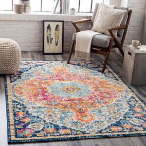 Langley Street Oriental Vintage Orange/Blue Ivory;Orange;Aqua;Dark Blue;Fuchsia;Saffron Rectangle 160 x 215cm Image