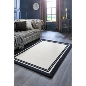Brayden Studio Hand Woven Area Rug Black;Beige Rectangle 80 x 150cm Image