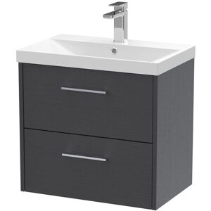 Hudson Reed Juno 600mm Wall Hung Single Vanity Unit Graphite Grey 14,960.6mm H X 15,494mm W X 10,033mm D Image