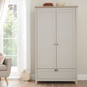 Tutti Bambini Verona 2 Door Wardrobe Grey/Oak 190.5cm W Image
