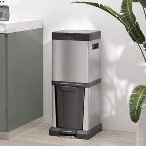 Rebrilliant Gaetan 34 Litre Step On Touch Top Trash Can Silver 34L Image