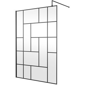 Hudson Reed Abstract Wetroom Screens 0.8cm Black 195" H x 140" W Image