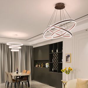 Metro LED Pendant Light 3 Flames Jarom Brown 80cm W Image