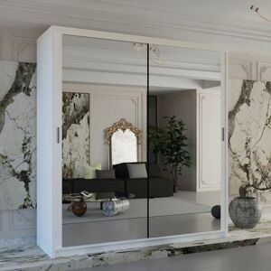 Latitude Run Branca 2 Door Wardrobe White 217cm H x 90cm W x 62cm D Image