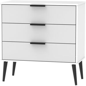 Norden Home Fully Assembled Euart 3 Drawer Chest Grey Matt/Black 74cm H X 76.5cm W X 39.5cm D Image
