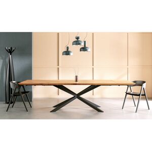 August Grove Deller Extendable Luxury Premium Dining Table Made of solid Oak 250 cm W x 90 cm L Image