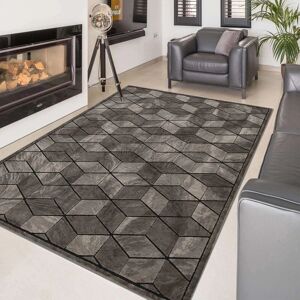 17 Stories Luxor Silver Grey Traditional Vintage Area Rug – Large Living Room Carpet, Bedroom Rugs & Hallway Runner, Washable Soft Floor Mat Silver Rectangle 150 x 200cm Image