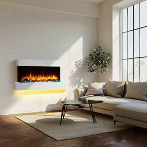 Castleton Fires & Fireplaces Wall Mounted Electric Fire White 57.3cm H X 110cm W X 25cm D Image
