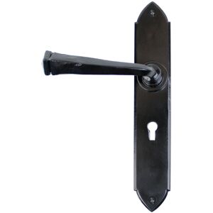 From The Anvil Gothic Lock Door Handle Black 24.8cm H X 4.4cm W Image