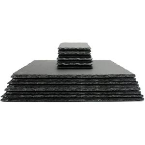 Ebern Designs Revena Synthetic Placemat And Coaster Set Black 30cm W X 0.5cm L X 20cm D Image