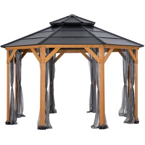 Sunjoy Net For Cedar Wood Gazebo 395cm X 395cm Grey 3cm H X 228cm W X 147cm D Image