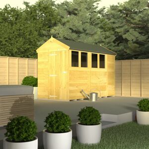 Total Sheds 7ft x 8ft Apex Shed - Single Door with Windows Green 214cm W X 243cm D X 217cm H Image