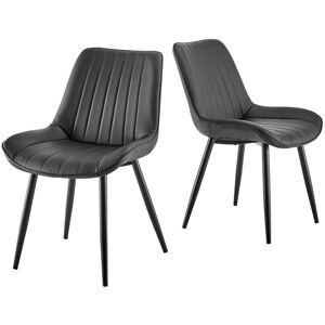 George Oliver Cullompton Dining Chair (cha02) In Black Bonded Leather Black 213.36cm H X 132.08cm W X 152.4cm D Image