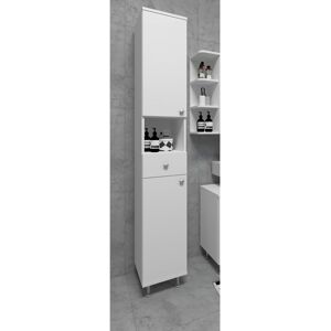 Latitude Run Audriauna Freestanding Bathroom Cabinet White 185cm H X 30cm W X 31cm D Image