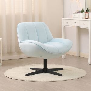 George Oliver Criss Cross Chair,armless Cross Legged Office Desk Chair No Wheels,fabric Padded Modern Swivel Height Adjustable Mid Back Wide Seat Computer Task Vani Blue 90cm H X 162.56cm W X 129.54cm D Image