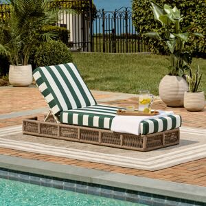Ebern Designs Gillian Steel and Rope Chaise Lounger Green 32.99cm H X 62.99cm W X 189.57cm L Image