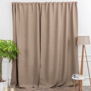 Lilijan Home & Curtain LAXTON Room Darkening Extra Long & Extra Wide Decorative Curtain Beige 130cm Width x 325cm Drop Image