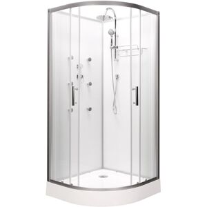 Vidalux Hydro SS78 White Shower Cabin 800 x 800 Chrome 230cm H X 80cm W X 80cm D Image