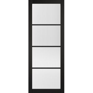 LPD Doors Black Soho Reeded Glazed Internal Door Black 83.8cm x 198.1cm Image