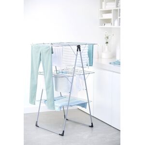 Brabantia HangOn Metal Foldable Gullwing Drying Rack Metallic Grey 131cm H X 85cm W X 67cm D Image