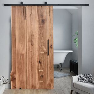 Union Rustic Yayla Solid Oak Barn Door Natural Oil 210cm H x 80cm W x 3.5cm D Image