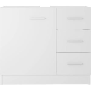 17 Stories Elioth 63Cm W x 54Cm H x 30Cm D Free-Standing Bathroom Cabinet White 137.16cm H X 160.02cm W X 76.2cm D Image