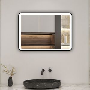 Latitude Run Akash Horizontal And Vertical Mirror Black 50cm x 70cm Image