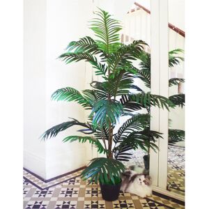 Large Artificial Palm Tree 140cm Areca Palm Extra Tall Realistic Leaves Potted The Seasonal Aisle Green 140cm H X 80cm W X 80cm D Image