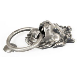 From The Anvil Lion's Head Door Knocker Antique Pewter 23cm H X 13cm W X 6.5cm D Image