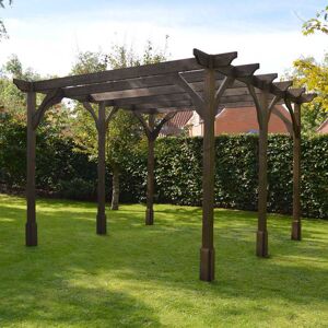 Dakota Fields Bavaro Solid Wood Pergola Rustic Brown 270cm H x 540cm W x 300cm D Image