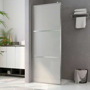 Belfry Bathroom Kahrama Semi-Frameless Fibreglass Hinged Shower Door Stainless Steel 195cm H x 99cm W Image