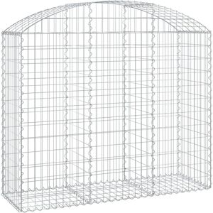 Dakota Fields Arched Gabion Basket Galvanised Iron Silver 140cm H x 150cm W x 50cm D Image