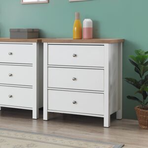 August Grove Foote 3 Drawer Chest of Drawer White 78.5cm H X 70cm W X 40cm D Image