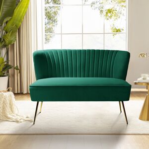 Blue Elephant Lisette 119cm Curved Back 2 Seater Sofa Green 80cm H X 119cm W X 77.5cm D Image