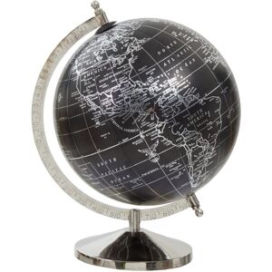 Rosdorf Park Felt Desk Globe Silver/Black 27cm H x 20cm W x 20cm D Image