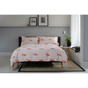 The Lyndon Company Fox Duvet Cover Set Light Pink Double - 2 Standard Pillowcases Image