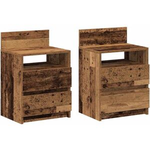 Alpen Home Vidaxl bedside tables with 2 drawers, 40 x 33 x 60cm Reclaimed Wood 60cm H X 40cm W X 33cm D Image