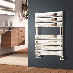 Belfry Bathroom Flat Panel Heated Towel Rail Radiator Bathroom Warmer Chrome 65cm H x 50cm W x 6.2cm D Image