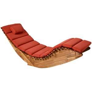 Beliani Sun Lounger Pad Cushion BRESCIA PREMIUM 180 x 60 cm Red 180cm W Image