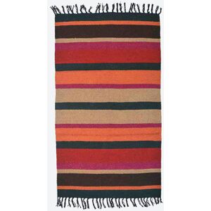 Latitude Vive Lauretta Rainbow Flatweave Cotton Red/Black Rug Rectangle 120 x 180cm Image