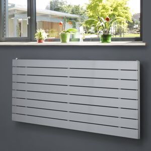 Belfry Heating Andrew Horizontal Designer Radiator Silver 59.5cm H x 120cm W x 8.6cm D Image
